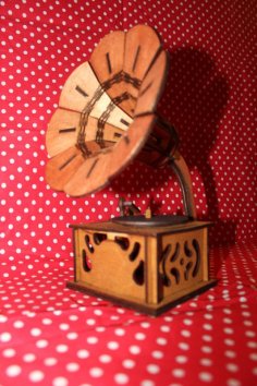 Gramofon 3B Puzzle Vektör DXF Dosyası