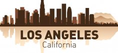 Los Angeles Şehir Silüeti Vektör Seti Ücretsiz Vektör