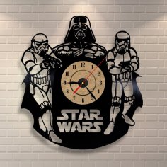 Yıldız Savaşları Darth Vader Duvar Saati ve Stormtrooper'lar Ücretsiz Vektör
