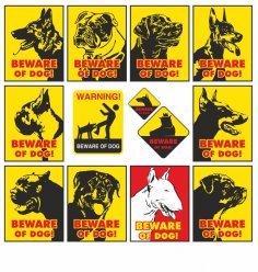 Köpek var dikkat tabelaları vektör seti Ücretsiz Vektör