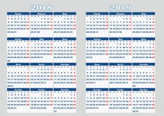 2018-2019 Takvim Vektör Çizimi Ücretsiz Vektör