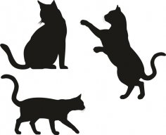 Kedi Silueti Vektörleri Ücretsiz Vektör