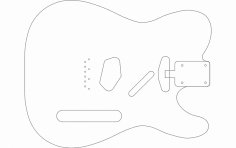 Gitar Ana Hat Vektör Dxf Dosyası