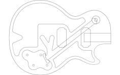 Gitar Vektör Çizimi dxf Dosyası