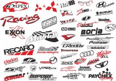 Araba Sticker Logo Vektör Seti Ücretsiz Vektör