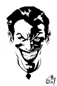 Siyah Beyaz Joker Şablon vektör dxf Dosyası