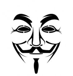 Guy Fawkes maskesi şablon vektör dxf Dosyası
