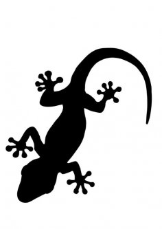 Leopar Gecko kertenkele silüeti DXF dosyası