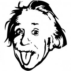 Albert Einstein Dahi Meme Şablonu dxf Dosyası