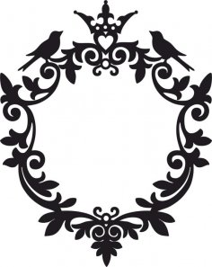 Yuvarlak Monogram Yaprak Desenleri Ücretsiz Vektör