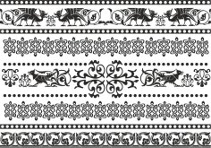 Kelt Desenleri ve Süsleme Dantel Desenleri Ücretsiz Vektör