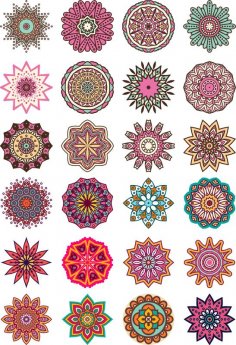 Mandala Çiçek Vektörü Ücretsiz Vektör