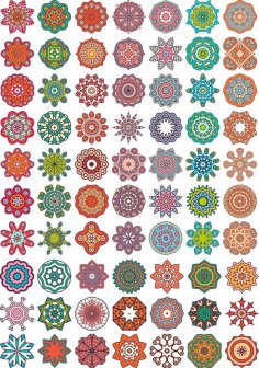 Süs, renkli vektör mandala Ücretsiz Vektör
