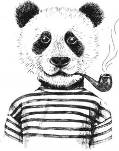 Sigara İçen Panda Vektör Çizimi Ücretsiz Vektör