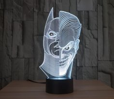 Batman Joker Değişen 3D LED İllüzyon Lamba Ücretsiz Vektör