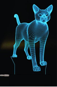 Kedi 3D Lamba Vektör Modeli Ücretsiz Vektör