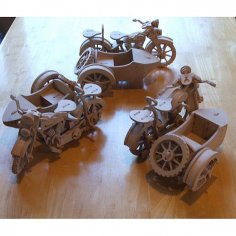 BMW R75 Motosiklet Sepeti 3D Puzzle Desen Ücretsiz Vektör