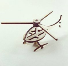 Helikopter 3D Puzzle Model Oyuncak Ücretsiz Vektör