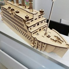 Titanik Lazer Kesim Puzzle Modeli Ücretsiz Vektör