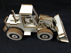 Dozer Lazer Kesim Ahşap 3D Model Puzzle Seti Ücretsiz Vektör