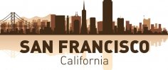 San Francisco Silüeti Vektörel Çizim Ücretsiz Vektör