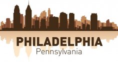 Philadelphia silüeti şehir silueti vektörü Ücretsiz Vektör