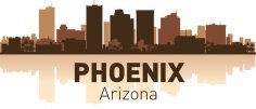 Phoenix Arizona şehir silüeti vektörü Ücretsiz Vektör