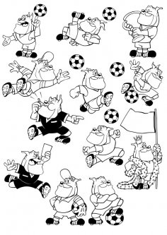 Çizgi Film Futbol Köpeği Ücretsiz Vektör