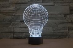 Ampul 3D LED İllüzyon Gece Lambası Ücretsiz Vektör