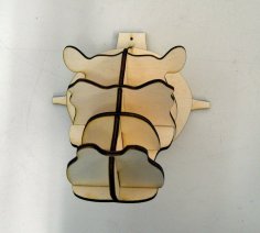 Hippohead 4mm 3 boyutlu puzzle planı Ücretsiz Vektör