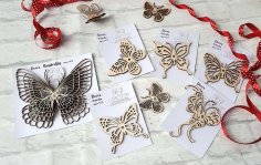 Dekoratif Kelebek CNC Lazer Ücretsiz Vektör