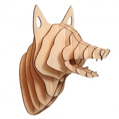 Tilki kafası 3D Lazer kesim vektör planı DXF Dosyası