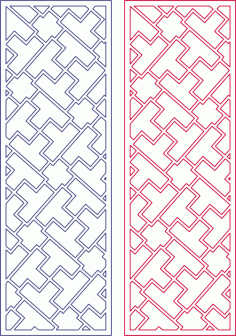 Vektör Modern Soyut Geometri Tetris Deseni DXF Dosyası