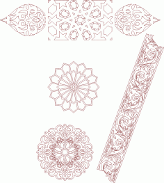 Kusursuz İslami Fas desenleri DXF dosyası