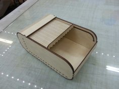Lazer kesim CNC şablonu ücretsiz vektör rolltop kutu