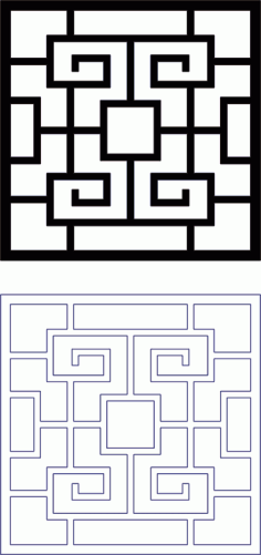 DXF Tasarım Izgara Deseni DXF Dosyası