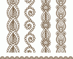 Mehndi tarzı süsleme kenarlığı Ücretsiz Vektör