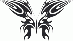 Tribal Kelebek Vektör Sanatı 49 DXF Dosyası