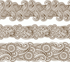 Mehndi vektör deseni Ücretsiz Vektör