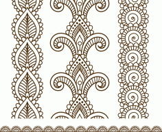 Hint, Mehndi Kına çizgi dantel elemanları desenleri Ücretsiz Vektör