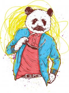 Panda Ayısı Baskısı Ücretsiz Vektör