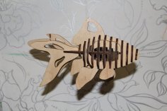 Balık 3D Puzzle Lazer Kesim Desen Ücretsiz Vektör