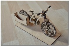 Bisiklet Ahşap Organizer 3D Puzzle DXF Dosyası