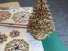 Lazer kesim kar tanesi Noel ağacı DXF dosyası için tasarım dosyaları