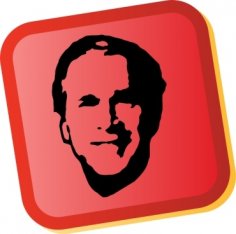 George W. Bush Etiketsiz Ücretsiz Vektör