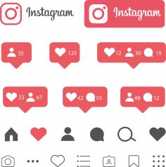 Instagram Beğeni İkonları Ücretsiz Vektör