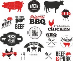 BBQ Vektör Seti 2 Ücretsiz Vektör