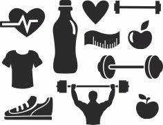 Fitness Vektör Seti Ücretsiz Vektör