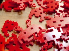 8-bit Space Invader Süs Eşyası DXF Dosyası