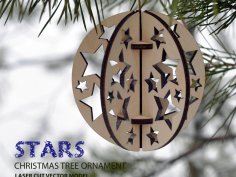 Yıldızlar. Noel ağacı top süsü DXF Dosyası